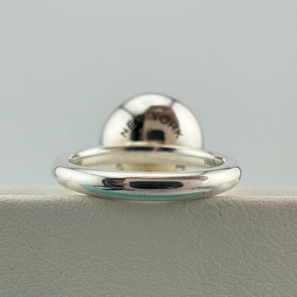 Tiffany & Co. 15.75mm Hardwear Ball Ring in Sterling Silver Size 5